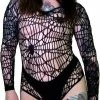 Dr Faust Spider Web Fish Net Black Sheer Bodysuit - Idania -GOTHIC SKIRTS Shop spider web fish net black sheer bodysuit idania dr faust 300x