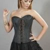 Burleska Steampunk Underbust Lace Up Corset In Black Brocade -GOTHIC SKIRTS Shop steampunk overbust corset in black brocade burleska 300x