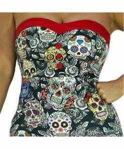 Dr Faust Sugar Skulls Colourful Mini Dress - Annalee -GOTHIC SKIRTS Shop sugar skulls colourful mini dress annalee dr faust 5 300x