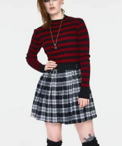 Jawbreaker Teen Spirit Tartan Pleated Skirt -GOTHIC SKIRTS Shop teen spirit black tartan pleated skirt ska 3734 03.989 300x