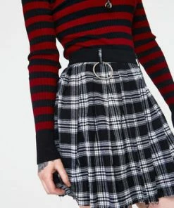 Jawbreaker Teen Spirit Tartan Pleated Skirt -GOTHIC SKIRTS Shop teen spirit black tartan pleated skirt ska 3734 04.989 300x