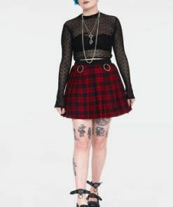 Jawbreaker Teen Spirit Tartan Pleated Skirt -GOTHIC SKIRTS Shop teen spirit red tartan pleated skirt ska 3740 03.995 300x