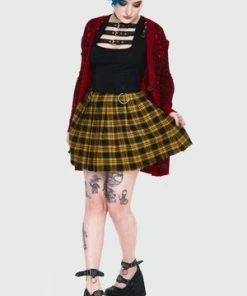 Jawbreaker Teen Spirit Tartan Pleated Skirt -GOTHIC SKIRTS Shop teen spirit yellow tartan pleated skirt ska 3735 02.990 300x