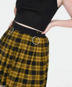 Jawbreaker Teen Spirit Tartan Pleated Skirt -GOTHIC SKIRTS Shop teen spirit yellow tartan pleated skirt ska 3735 04.990 300x