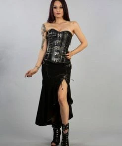 Burleska Temptress Long Skirt In Black Hosiery Cotton Mesh -GOTHIC SKIRTS Shop temptress long skirt in black hosiery cotton mesh burleska 3 300x