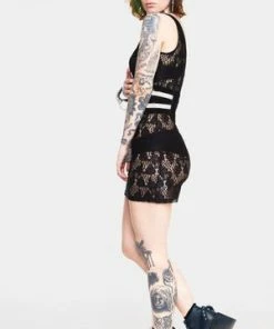 Jawbreaker Tied Up In Lace Cross Front Dress -GOTHIC SKIRTS Shop tied up in lace cross front dress jawbreaker 4 300x