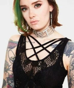 Jawbreaker Tied Up In Lace Cross Front Dress -GOTHIC SKIRTS Shop tied up in lace cross front dress jawbreaker 5 300x