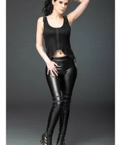 Queen Of Darkness Tight Wet-Look Trousers With Decorative Zips -GOTHIC SKIRTS Shop tight wet look trousers with decorative zips queen of darkness 7 300x