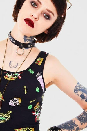 GOTHIC SKIRTS Shop -GOTHIC SKIRTS Shop twisted fast food tie up back top jawbreaker