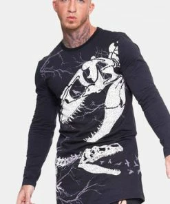 Jawbreaker Unisex Dino Bones Long Sleeve Sweatshirt -GOTHIC SKIRTS Shop unisex dino bones long sleeve sweatshirt jawbreaker 3 300x