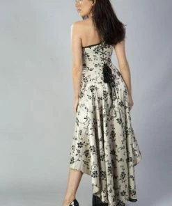 Burleska Valerie High Low Corset Dress In Satin Flock -GOTHIC SKIRTS Shop valerie high low corset dress in satin flock burleska 2 300x