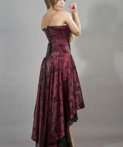 Burleska Valerie High Low Corset Dress In Satin Flock -GOTHIC SKIRTS Shop valerie high low corset dress in satin flock burleska 4 300x