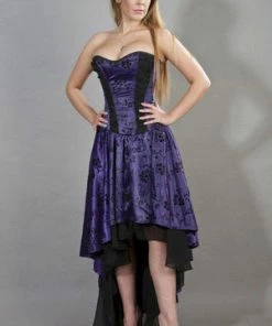 Burleska Valerie High Low Corset Dress In Satin Flock -GOTHIC SKIRTS Shop valerie high low corset dress in satin flock burleska 7 300x