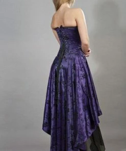 Burleska Valerie High Low Corset Dress In Satin Flock -GOTHIC SKIRTS Shop valerie high low corset dress in satin flock burleska 8 300x