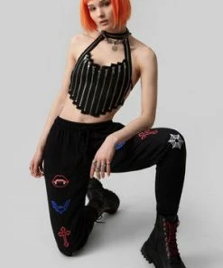 Long Clothing Vamp Jogger Pants - Unisex -GOTHIC SKIRTS Shop vamp jogger pants unisex long clothing 3 300x