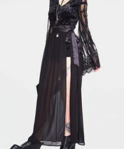 Jawbreaker Vamped Chiffon Coordinate Skirt -GOTHIC SKIRTS Shop vamped chiffon coordinate skirt jawbreaker 3 300x