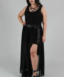 Jawbreaker Vamped Chiffon Coordinate Skirt -GOTHIC SKIRTS Shop vamped chiffon coordinate skirt jawbreaker 6 300x