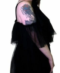 Dr Faust Vapour Mesh Black Sheer Mini Dress - Cardi -GOTHIC SKIRTS Shop vapour mesh black sheer mini dress cardi dr faust 2 300x