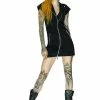 Dr Faust Velvet Lining Black Biker Mini Dress - Charlotte -GOTHIC SKIRTS Shop velvet lining black biker mini dress charlotte dr faust 300x