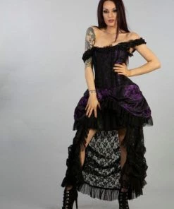 Burleska Versailles Corset Dress King Brocade With Black Lace