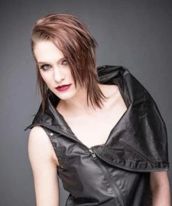 Queen Of Darkness Vest With Big Collar And Asymmetric Zipper -GOTHIC SKIRTS Shop vest with big collar and asymmetric zipper queen of darkness 5 300x