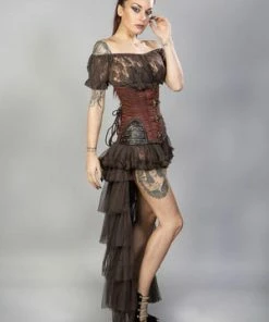 Burleska Warrior Underbust Steel Boned Corset In Taffeta With Matte Hip Panels -GOTHIC SKIRTS Shop warrior underbust steel boned corset in taffeta with matte hip panels burleska 12 300x