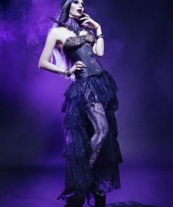 Burleska Warrior Underbust Steel Boned Corset In Taffeta With Matte Hip Panels -GOTHIC SKIRTS Shop warrior underbust steel boned corset in taffeta with matte hip panels burleska 4 300x