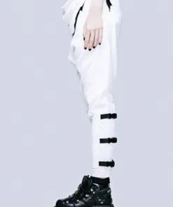 Long Clothing White Clip Pants - Unisex 9 Long Clothing White Clip Pants - Unisex -GOTHIC SKIRTS Shop white clip pants unisex long clothing 4 300x