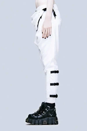 Long Clothing White Clip Pants - Unisex 6 Long Clothing White Clip Pants - Unisex - Image 4