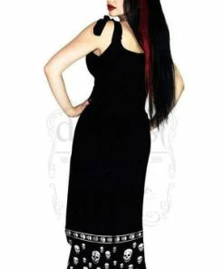 Dr Faust White Skulls Black High-Low Dress - Blair