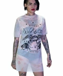 Dr Faust Wild Printed Mesh Oversized Top - Jaylene
