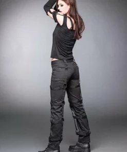 Queen Of Darkness Women's Trousers With O-Rings And Belts -GOTHIC SKIRTS Shop womens trousers with o rings and belts queen of darkness 3 300x